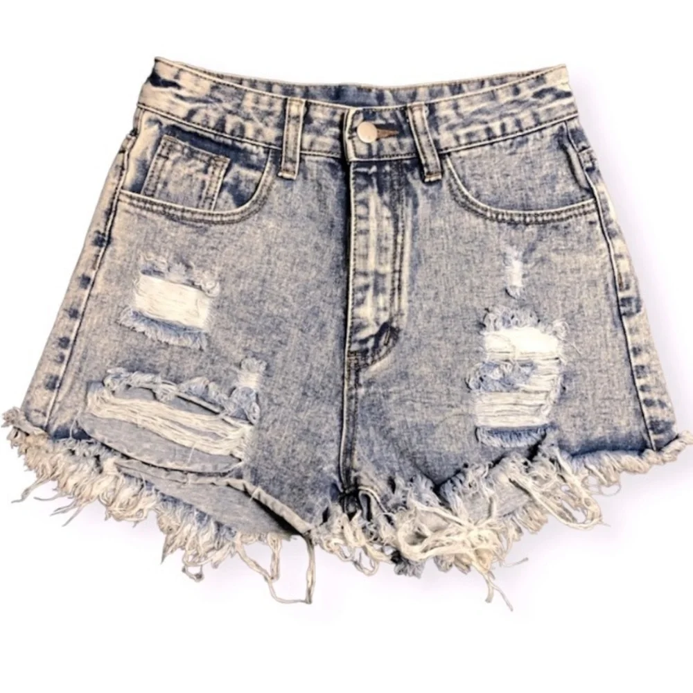 EUC Shein Denim Distressed Shorts SZ XS